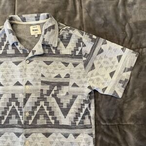 Redefined Rebel Sweater Men's‎ Large Cotton White Black Button Up
